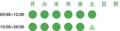 ながた接骨院の営業時間